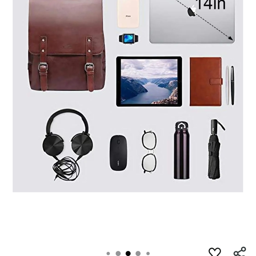 Elegant Brown Leather Backpack - Picture 8 of 10